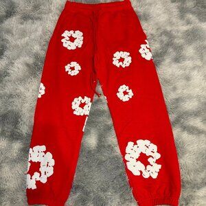 Denim Tears The Cotton Wreath Red Sweatpants Men’s Size Large